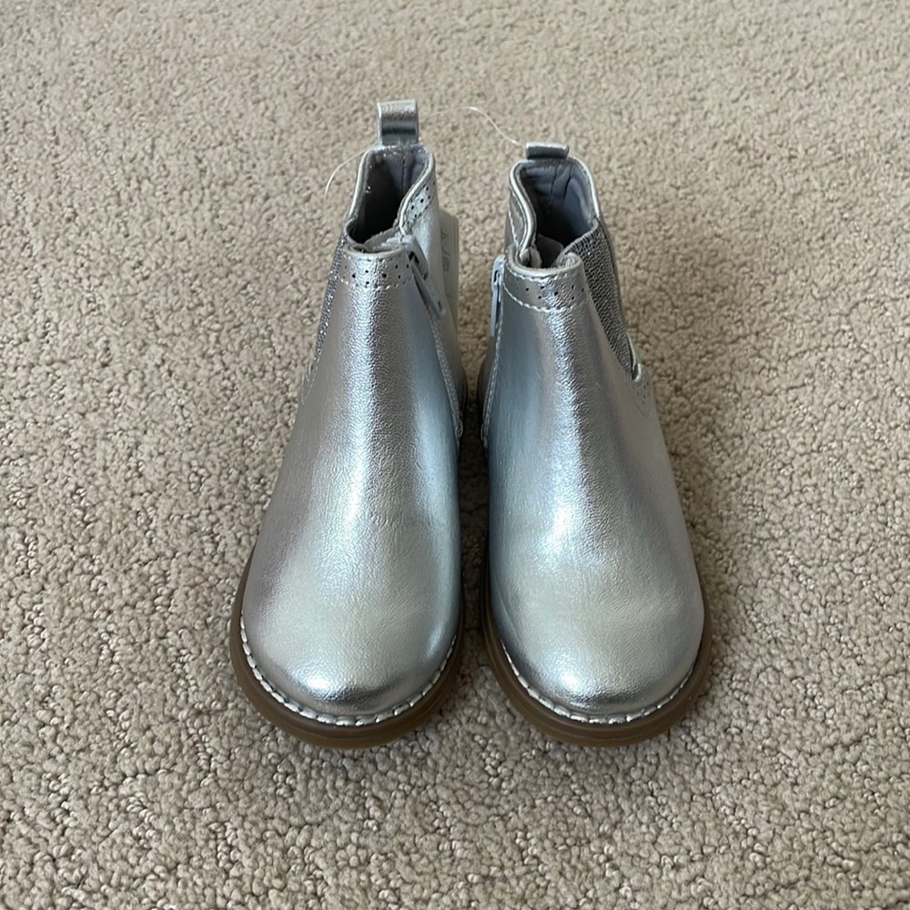 Gap Baby Gap Metallic Silver Booties Size 7
